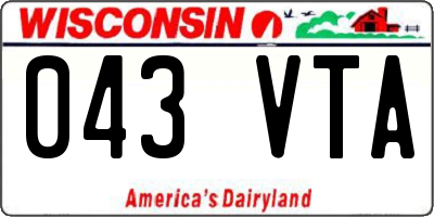 WI license plate 043VTA