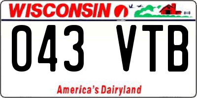 WI license plate 043VTB