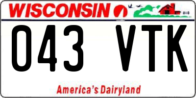 WI license plate 043VTK