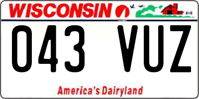 WI license plate 043VUZ