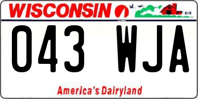 WI license plate 043WJA