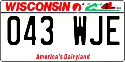 WI license plate 043WJE