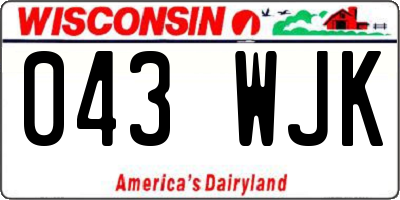 WI license plate 043WJK