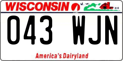 WI license plate 043WJN