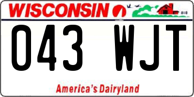 WI license plate 043WJT