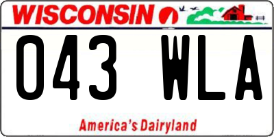 WI license plate 043WLA