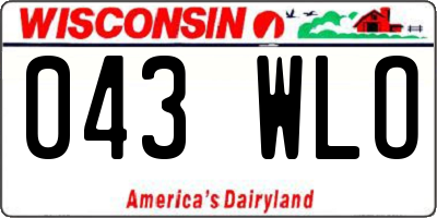 WI license plate 043WLO