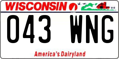 WI license plate 043WNG