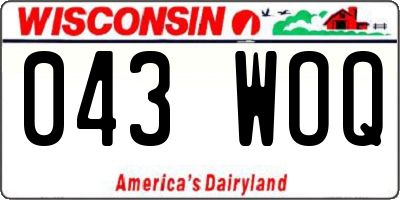 WI license plate 043WOQ