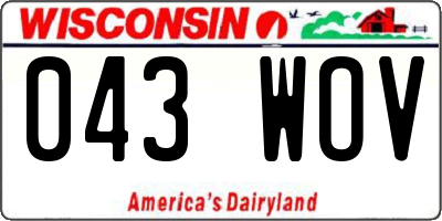 WI license plate 043WOV