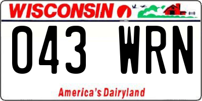 WI license plate 043WRN