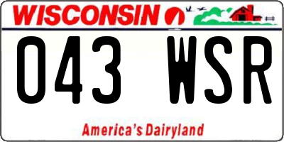 WI license plate 043WSR