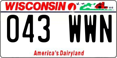 WI license plate 043WWN