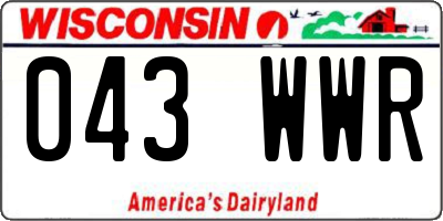 WI license plate 043WWR