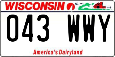 WI license plate 043WWY