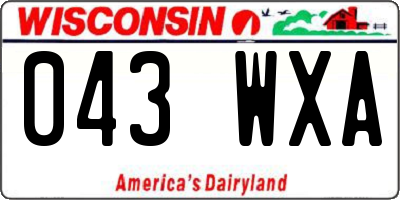 WI license plate 043WXA