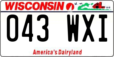 WI license plate 043WXI