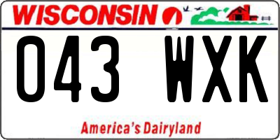 WI license plate 043WXK
