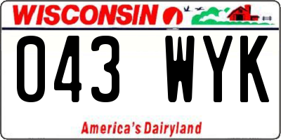 WI license plate 043WYK