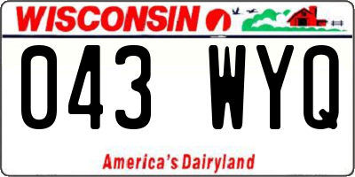 WI license plate 043WYQ