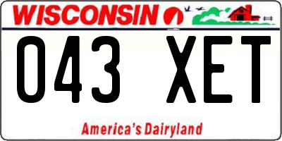 WI license plate 043XET