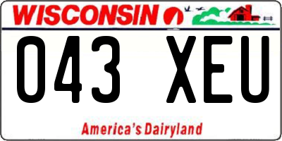 WI license plate 043XEU