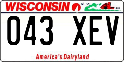 WI license plate 043XEV