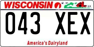 WI license plate 043XEX