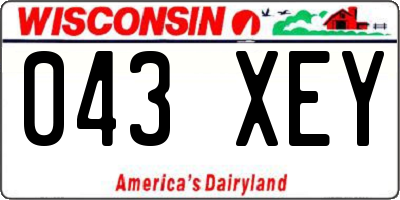 WI license plate 043XEY
