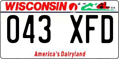 WI license plate 043XFD
