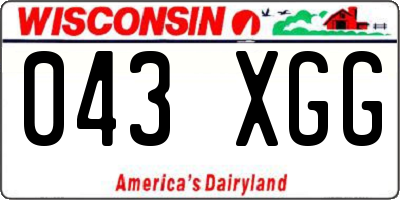 WI license plate 043XGG