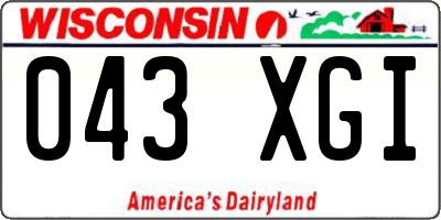 WI license plate 043XGI