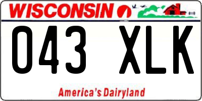 WI license plate 043XLK
