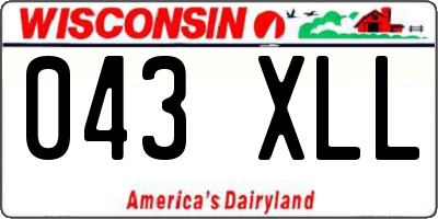WI license plate 043XLL