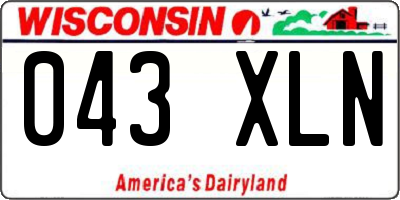 WI license plate 043XLN