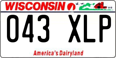 WI license plate 043XLP