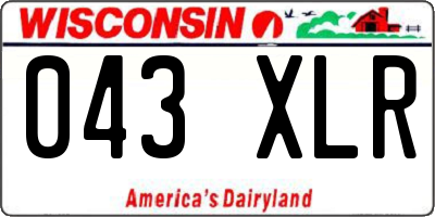 WI license plate 043XLR
