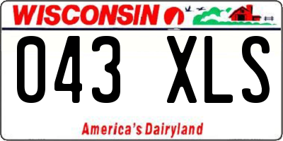 WI license plate 043XLS