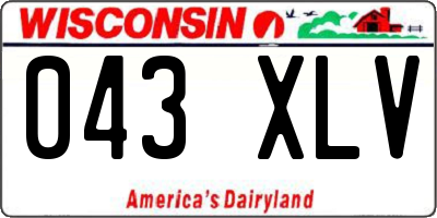 WI license plate 043XLV