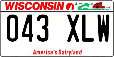 WI license plate 043XLW