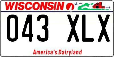 WI license plate 043XLX