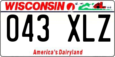 WI license plate 043XLZ