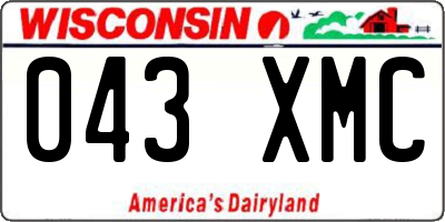 WI license plate 043XMC