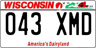 WI license plate 043XMD
