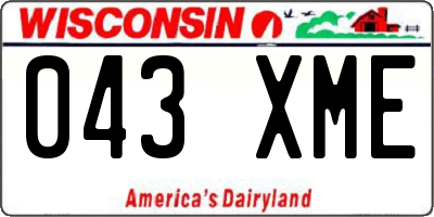 WI license plate 043XME