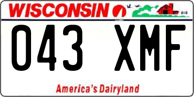 WI license plate 043XMF
