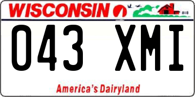 WI license plate 043XMI