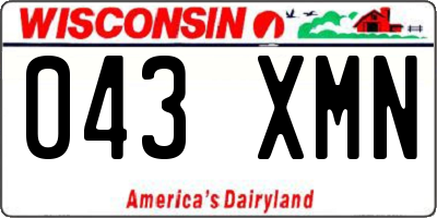 WI license plate 043XMN