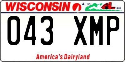 WI license plate 043XMP