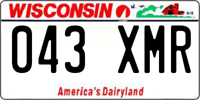 WI license plate 043XMR